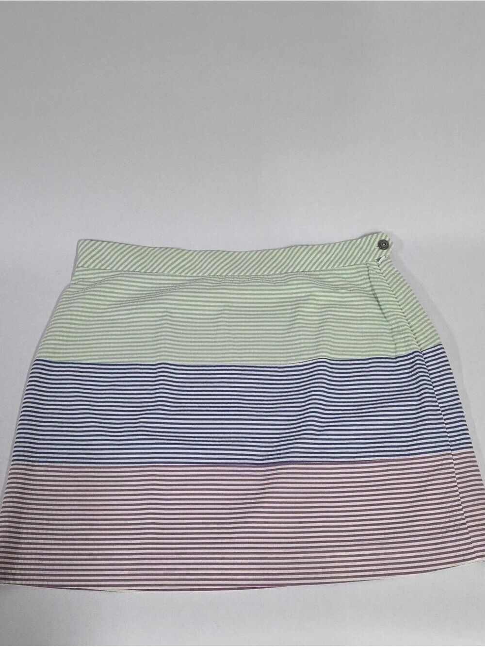 Brooks Brothers Women's Multi-Colored Striped Seersucker Mini Skirt, Size 12